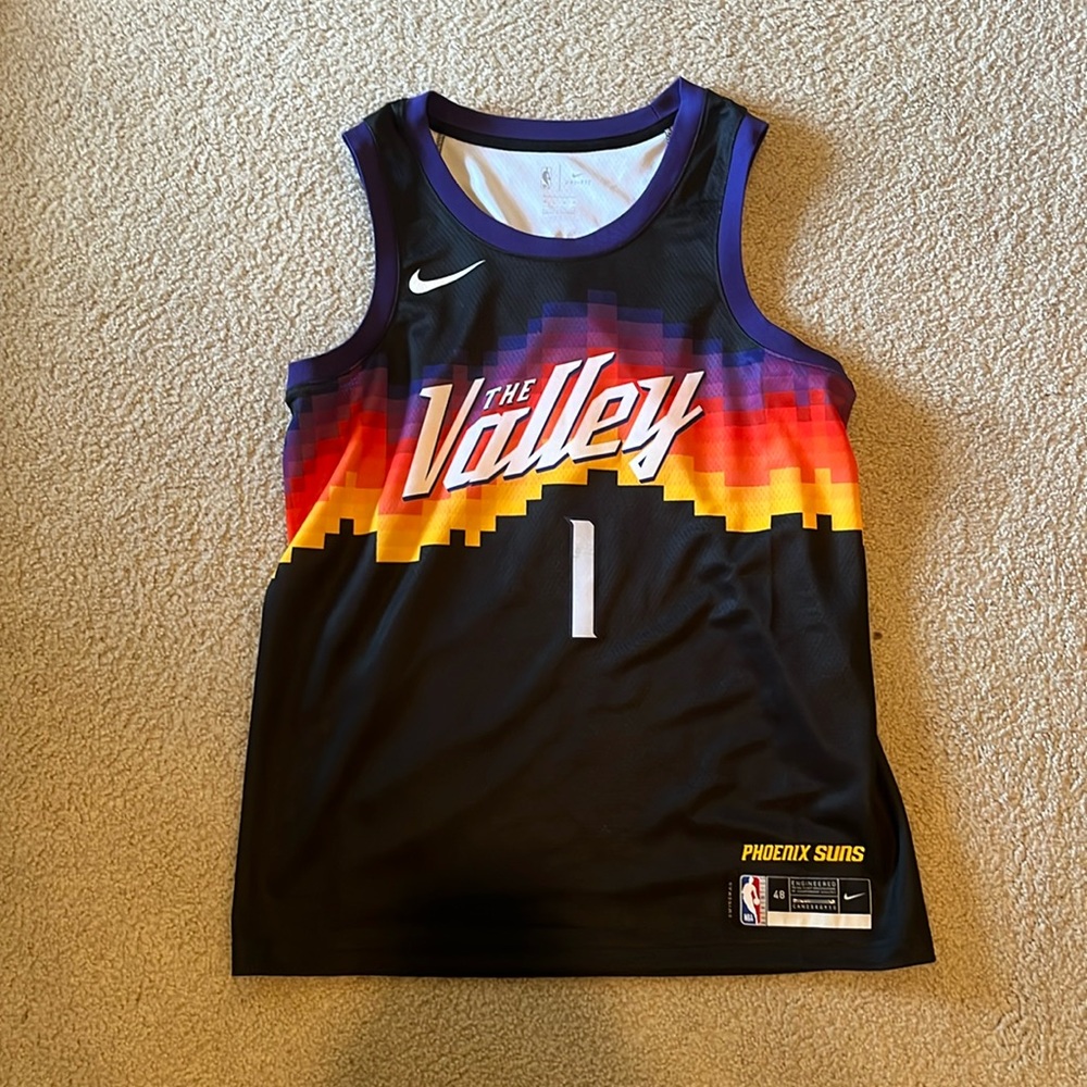 Devin Booker “The Valley” Phoenix Suns Jersey. Worn Once, Large Size